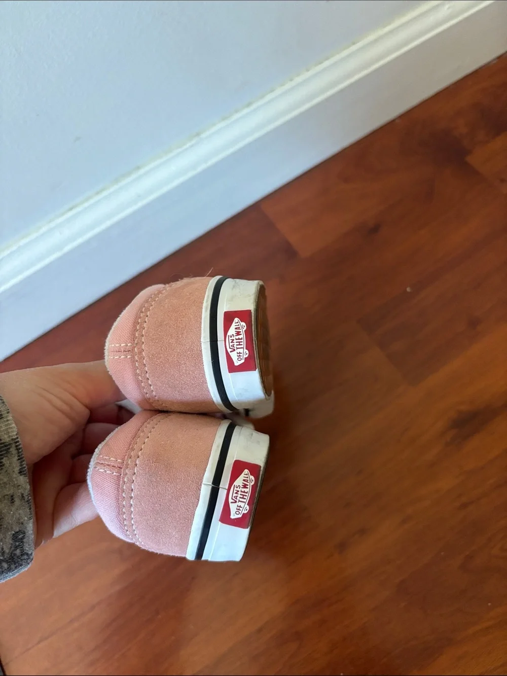 Vans Kids Pink Velcro Skate Sneakers with White Side Stripe